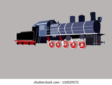  Retro locomotive vector illiustration