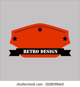Retro logo for a classic brand,  orange color oval shape