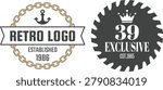 Retro logo design featuring exclusive establishment branding from 1885