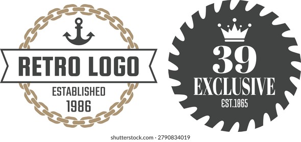 Retro logo design featuring exclusive establishment branding from 1885