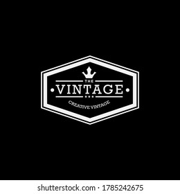 retro logo design template, in black and white