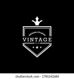 plantilla de diseño de logotipo retro, en blanco y negro
