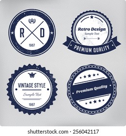 Retro logo elements set. Collection of vector vintage labels. 