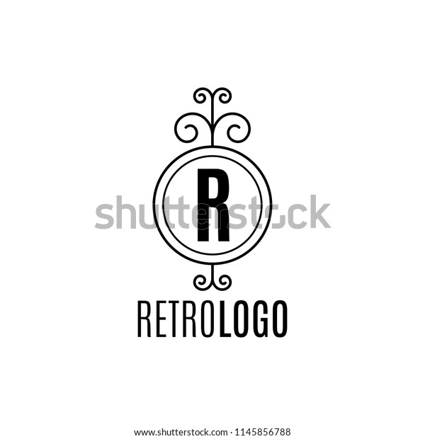Retro logo. Flourish symbol.\
Abstract element for template. Vector illustration, flat\
design
