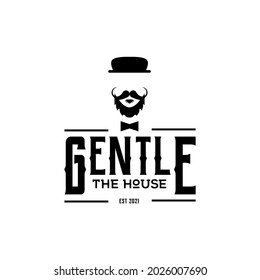 Retro Logo Gentleman For Editing