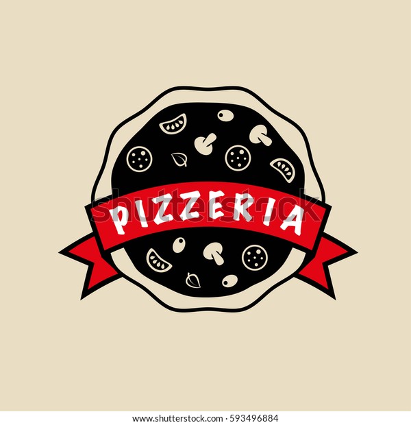 Retro Logo Label Banner Pizzeria Stock Vector (Royalty Free) 593496884