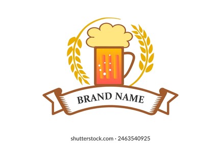 retro, logotipo, etiqueta, cerveza, vintage, pub, emblema, barra, signo, ilustración, Vector, 