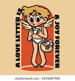 Retro Logo Mascot Design Cupid