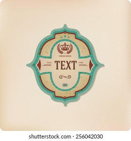 Retro logo template elements. Vector vintage label. 