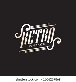 retro logo template with ornament