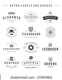 Retro Logotypes set vector vintage graphics design elements for logos, identity, labels and badges.