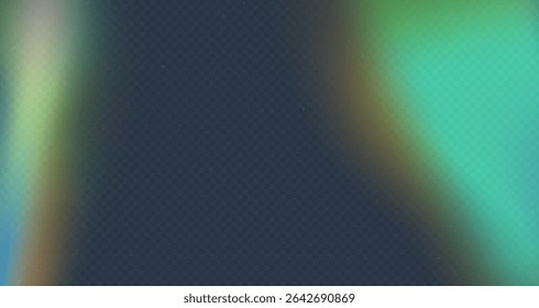 Retro lomo effect with bright color leak and smooth blur. Grain texture included. Transparent vector design for photo overlays, film simulation or creative editing. Subtle noise adds authentic style.