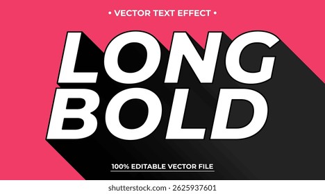 Retro Long Shadow Editable Text Effect