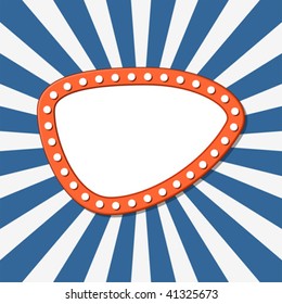 Retro look orange banner over starry background
