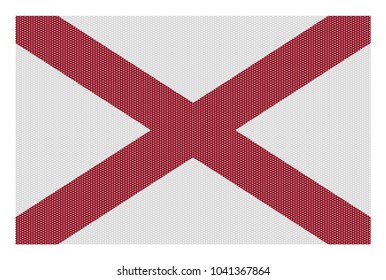 A retro looking Alabama flag isolated on a white background