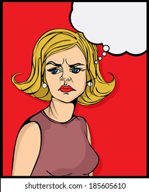 Retro Looking Angry Woman Pop Art Graphic