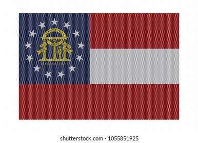 A retro looking Georgia flag isolated on a white background
