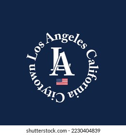 Retro Los Angeles varsity college slogan print. Slogan typography print design. Vector t-shirt and sweatshirt graphic or other uses