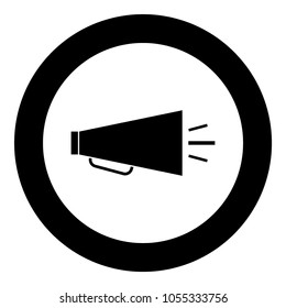 Retro loudspeaker icon black color in circle