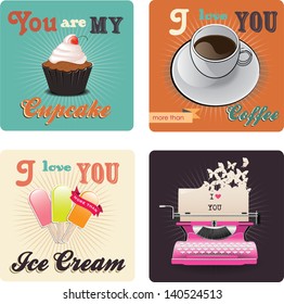 retro love cards