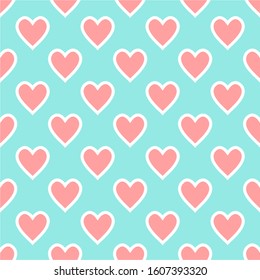 Retro Love Heart Seamless Pattern Background Editable Vector Eps