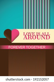 Retro love poster. Vector illustration.
