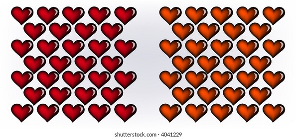 retro lovely vector heart pattern