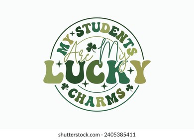 Retro Lucky EPS, Teacher St Patricks Day T-Shirt Design. Gut für T-Shirt-Druck, Plakat, Karte, Etikett und andere Dekoration zum St. Patrick's Day