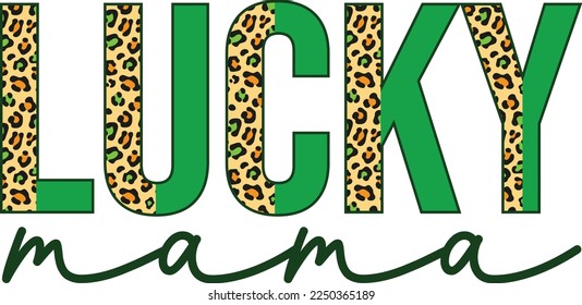 retro lucky mama svg design