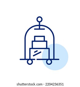 Retro luggage hotel. Luxury porter service. Pixel perfect, editable stroke icon