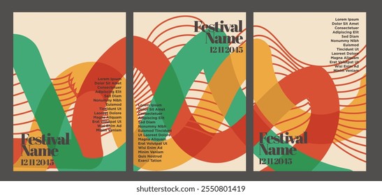 Retro Luxe Vintage Abstract Poster Pack. vintage abstrata cartaz conjunto ilustração vetor