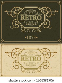 Retro Luxurious design border, Luxurious retro сalligraphic template vector flourishes border, Decorations elegant royal lines, Vector  illustration