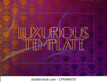Texto Retro Luxurious Template. Tarjeta de saludo decorativa, signo con letras antiguas.