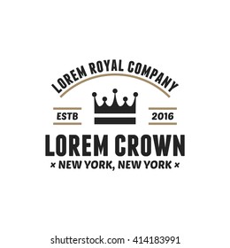 Retro luxury crown sign. Authentic majestic  royal logo. Vector. Eps 10.