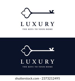 Retro luxury home or hotel or real estate key logo with creative idea.
