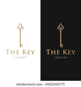 Retro luxury home or hotel or real estate key logo with creative idea.