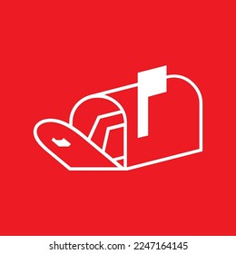 Icono de buzón retro, plantilla de recursos gráficos, ilustración vectorial.