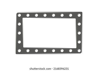 Retro makeup mirror isolated on white background. Vector illustration