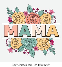 retro mama sublimation t-shirt design
