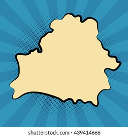 retro map of Belarus. stylized map. drawn Belarus