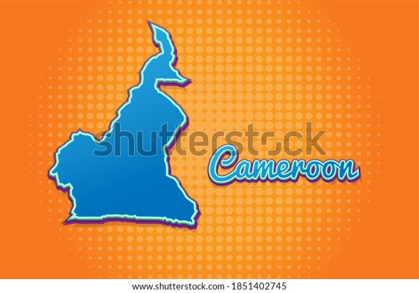 Carte Retro Du Cameroun Sur Fond Image Vectorielle De Stock Libre De Droits