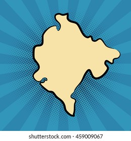 retro map of Montenegro