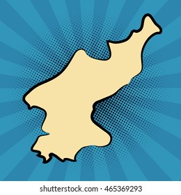 retro map of North Korea. stylized drawn concept