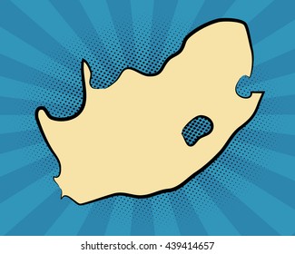 retro map of South Africa. stylized map. drawn South Africa.