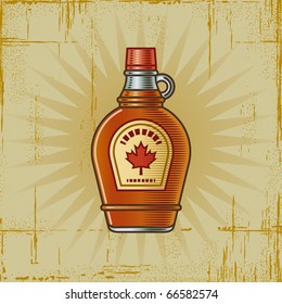 Retro Maple Syrup Bottle. Vector