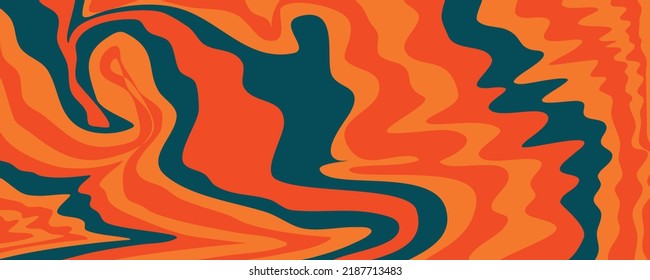 Retro marble 60s wave pattern. Abstract swirl 60 s background. Psychedelic retro wave wallpaper. Modern background design. Abstract 60s 70s psychedelic design