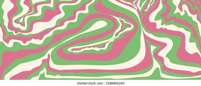 Retro marble 60s wave pattern. Abstract swirl 60 s background. Psychedelic retro wave wallpaper. Modern background design. Abstract 60s 70s psychedelic design