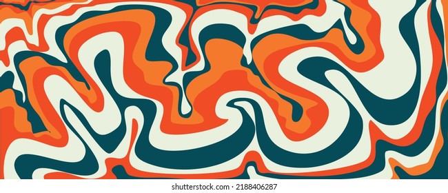 Retro marble 60s wave pattern. Abstract swirl 60 s background. Psychedelic retro wave wallpaper. Modern background design. Abstract 60s 70s psychedelic design