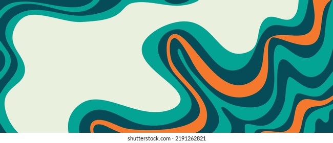 Retro marble 60s wave pattern. Abstract swirl 60 s background. Psychedelic retro wave wallpaper. Modern background design. Abstract 60s 70s psychedelic design with place text.