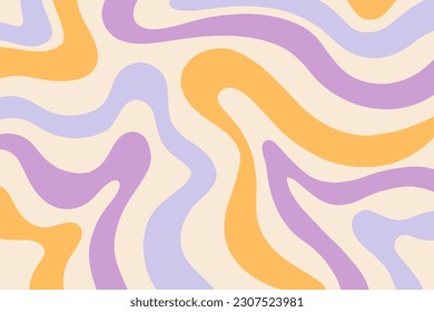 Retro Marmor Groovy Hintergrund, trendige 70er Jahre, harter, bunter Hintergrund. Vektorgrafik Abstrakte Vintage Muster Twist verzerrte Textur. 